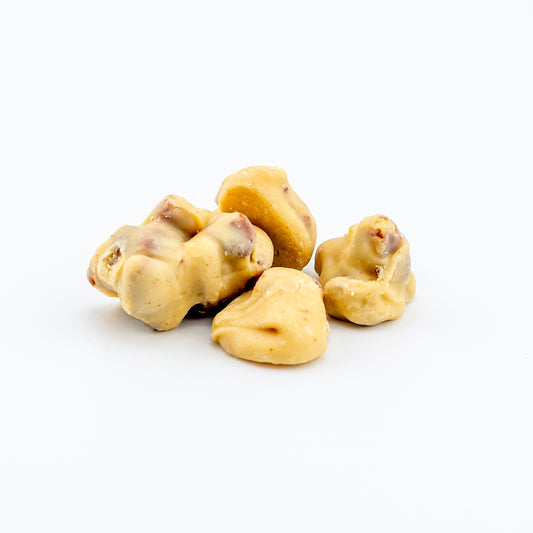 Pecan Drops on a white background