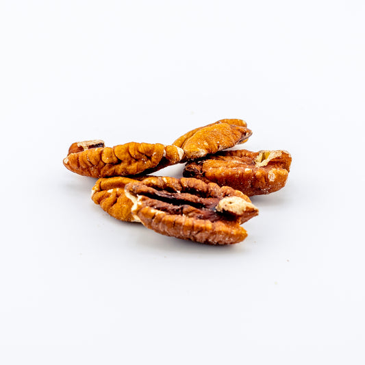 Mammoth Pecan Halves on a white background