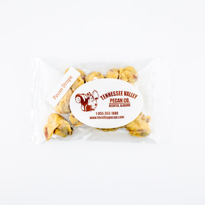 Tennessee Valley Pecan Co. package of Pecan Drops on a white background