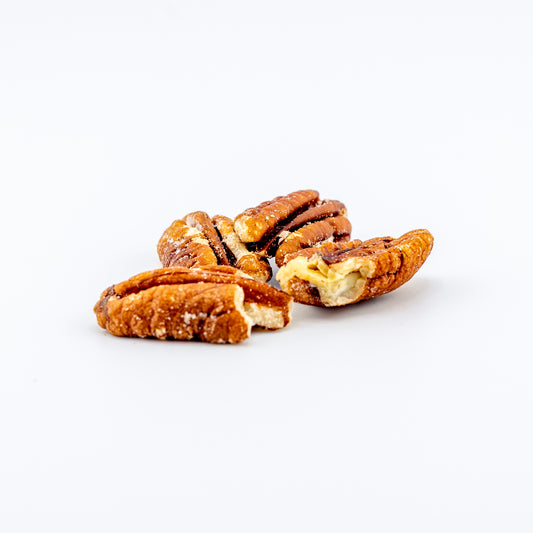 Toasted Pecans on a white background