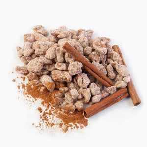 cinnamon pecans in a pile