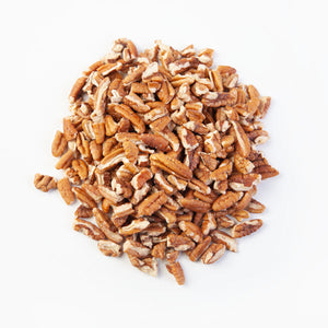 raw pecan pieces on counter